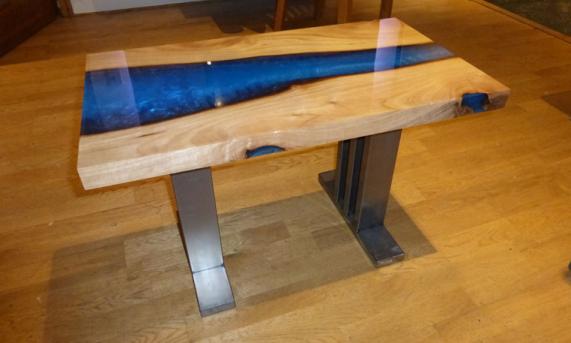 Wood and Resin Side Table