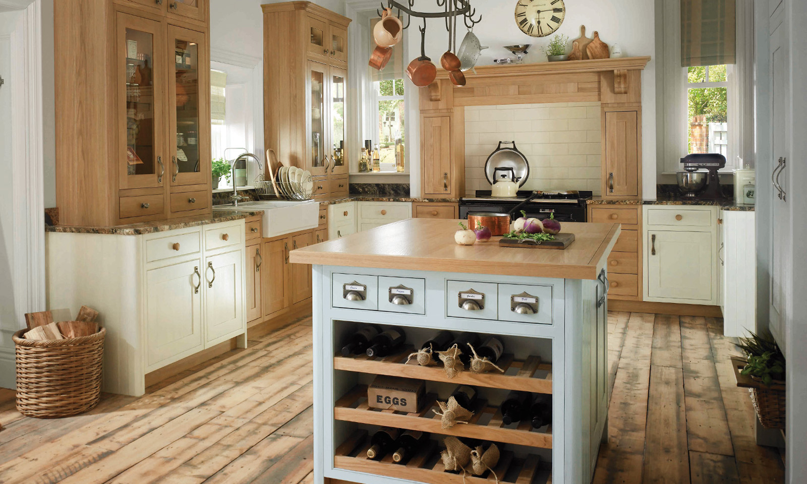 Pluckley. A bespoke, handmade, hand-painted in-frame kitchen, designed for a large socially active family. Another hand-crafted kitchen manufactured by the skilled cabinet makers at Mounts Hill Woodcraft.
